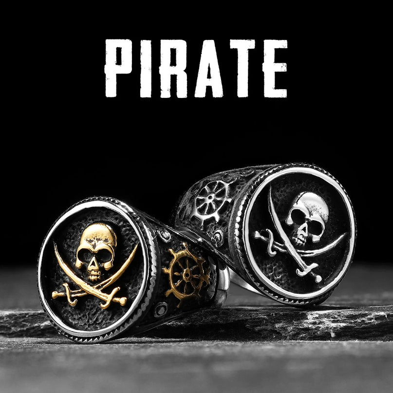 Totenkopf-Ring mit gekreuzten Knochen
