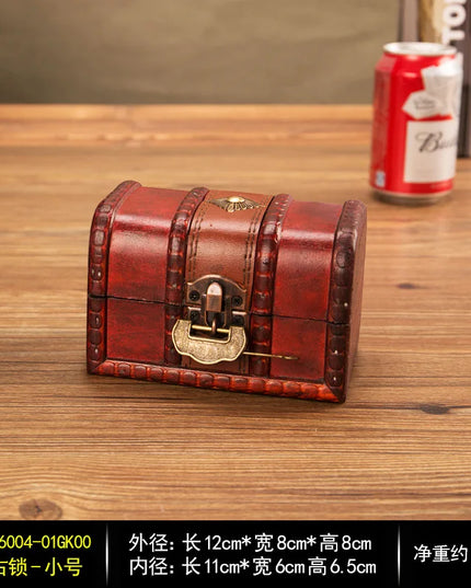 Piratentruhe Klein Holz braun 12cm Vintage Schloss Schnappverschluss