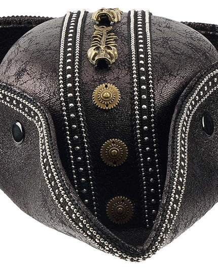 Piratenhut vintage Detail Totenkopf Zahnrad Ornament