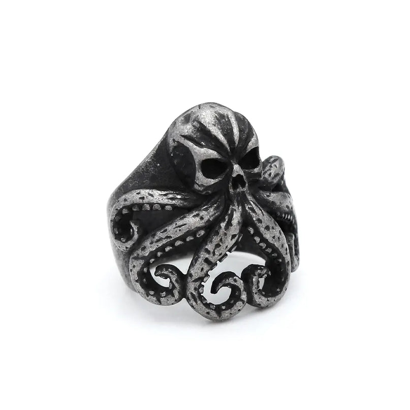 Totenkopf-Oktopus Ring im Piratenstil