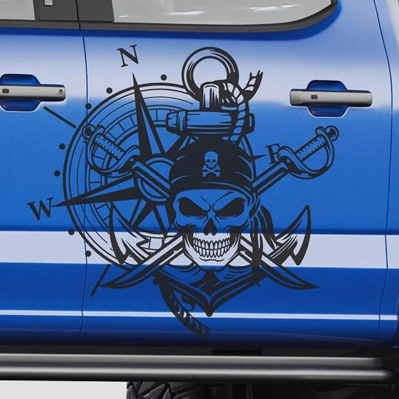Holografischer Totenkopf Sticker verschiedene Lichtwinkel