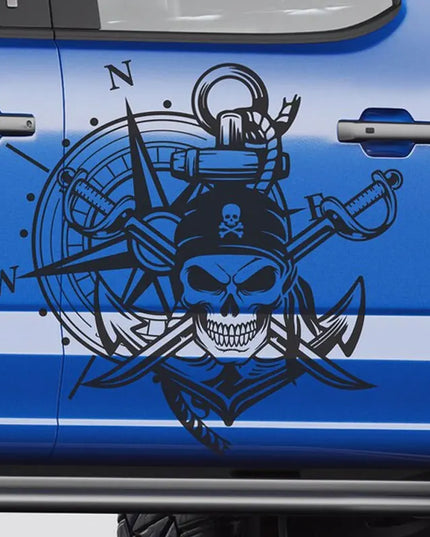 Piraten Auto Aufkleber schwarz wasserfest UV-bestandig