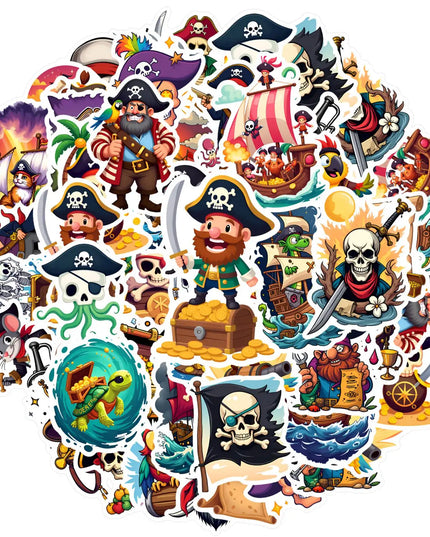Piraten Sticker Kinder Set 35 Stueck bunte Cartoon Piratenmotive