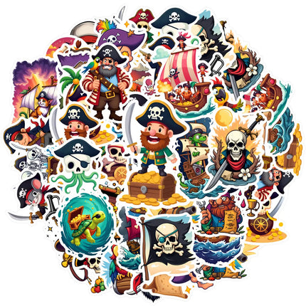 Piraten Sticker Kinder Set 35 Stueck bunte Cartoon Piratenmotive