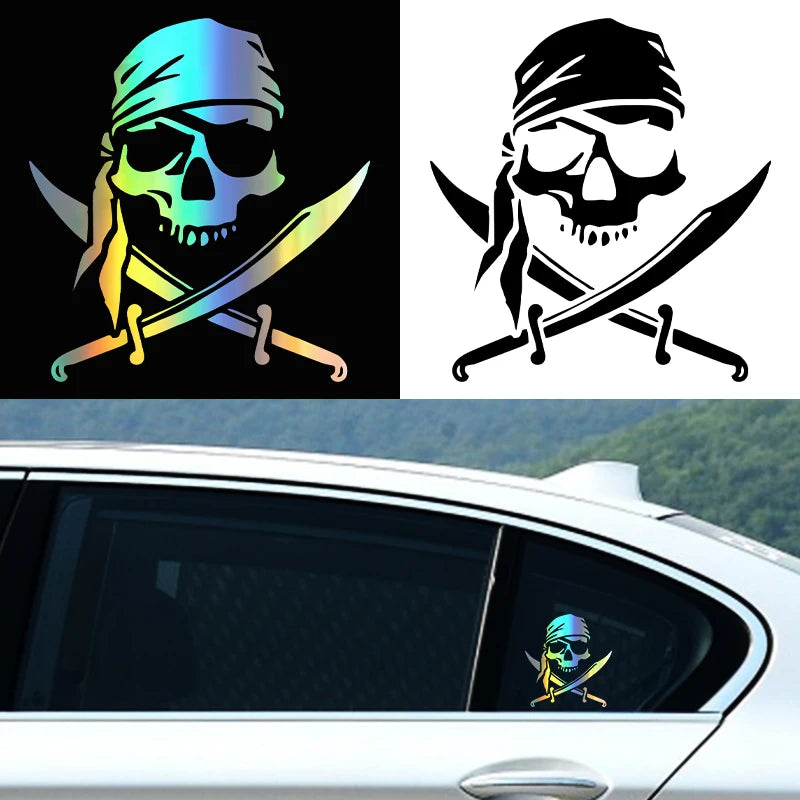 Holografischer Totenkopf Aufkleber verschiedene Lichtwinkel