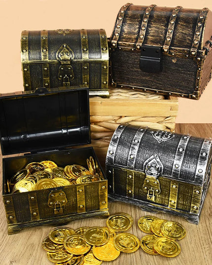 Schatztruhe silber Kunststoff Draufsicht