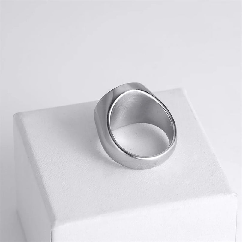 Steuerrad-Ring mit Windrose graviert
