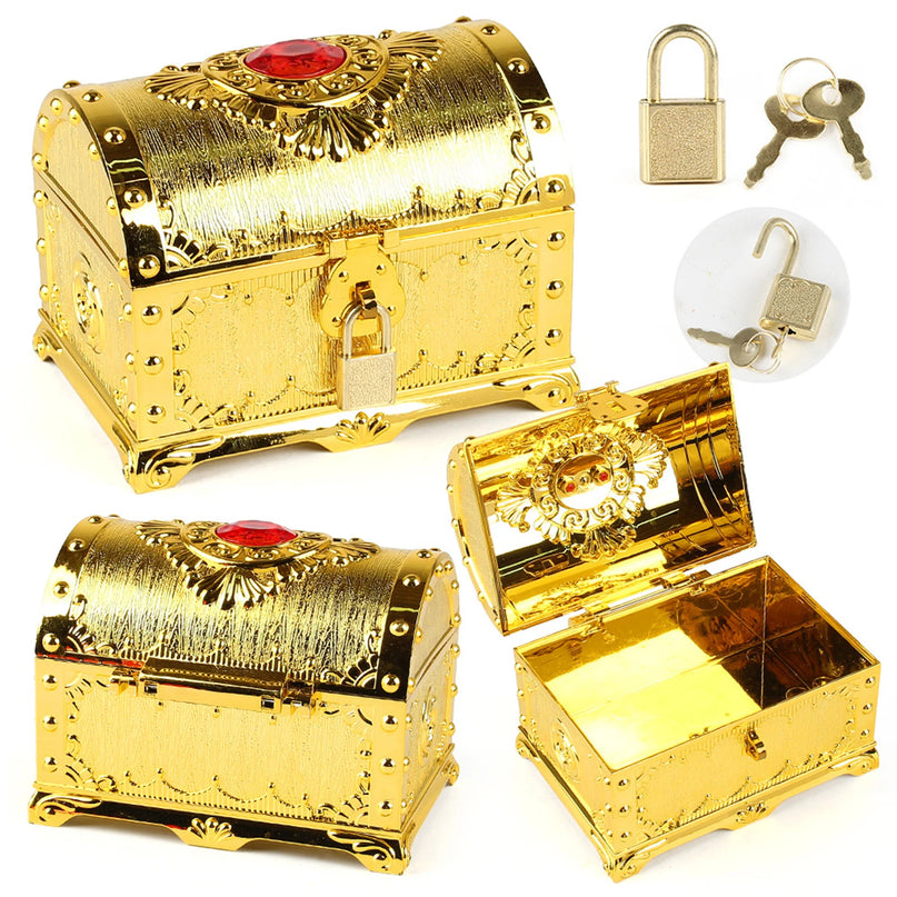 Piratentruhe mit Schloss und Schluessel komplett