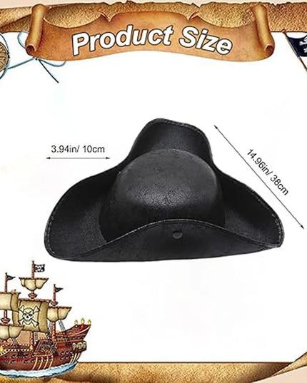 Piratenhut Kapitaen schwarz getragen