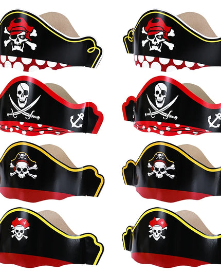 Piratenhut Papier Kinder aufgefaltet mit Bandana-Muster