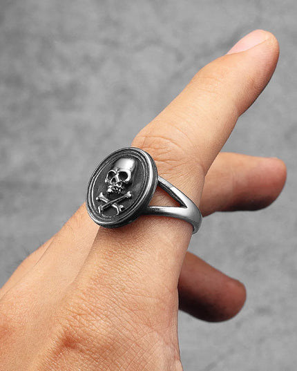 Silberner Jolly Roger Piraten-Ring