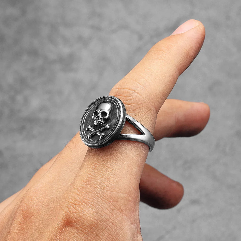 Silberner Jolly Roger Piraten-Ring