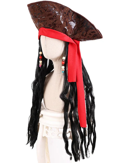 Piratenhut Peruecke Draufsicht Dreispitz Form
