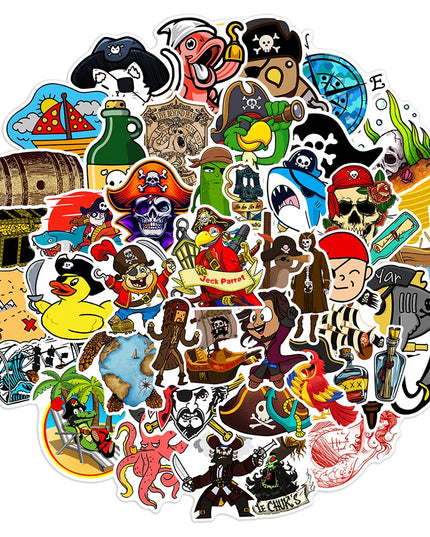 Piraten Vinyl Sticker Detailansicht Piratenschiff Papagei