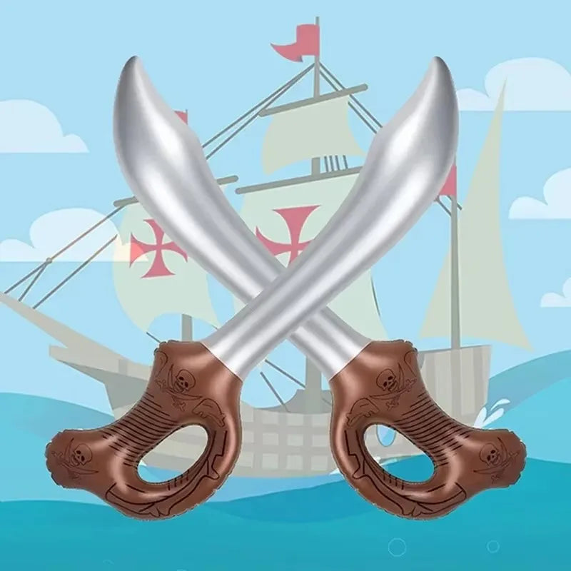 2 aufblasbare Piratensäbel zum Kreuzen