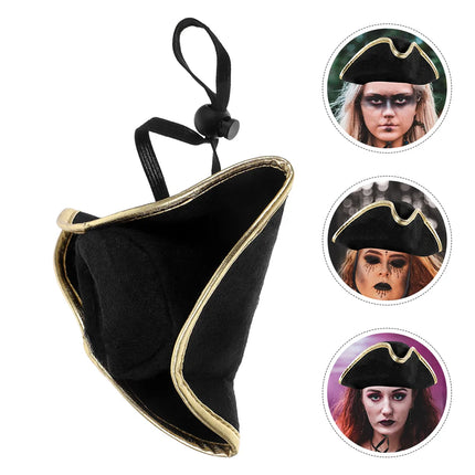 Piratenhut Haarreif Set komplett schwarz gold