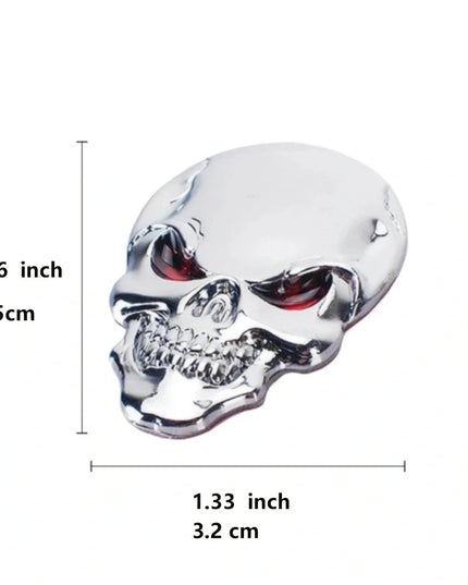 Totenkopf Metall Aufkleber Groessenvergleich Hand