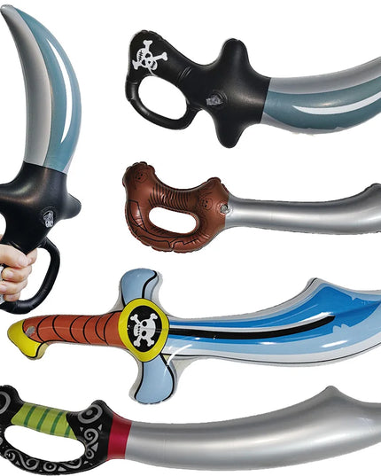 4 blaue Piratensäbel mit Totenkopf - Party
