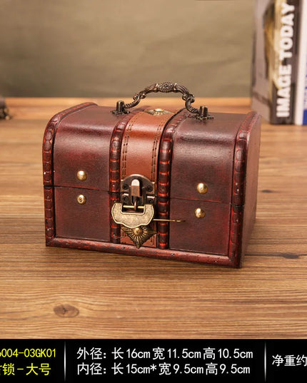 Piratentruhe Holz Deko antik braun mit Metallschloss