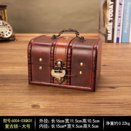 Piratentruhe Holz Deko antik braun mit Metallschloss