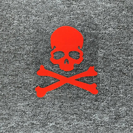 Totenkopf Aufkleber rot reflektierend Knochen PVC