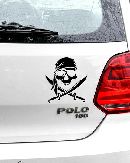 Piraten Totenkopf Hologramm Aufkleber Groessenvergleich