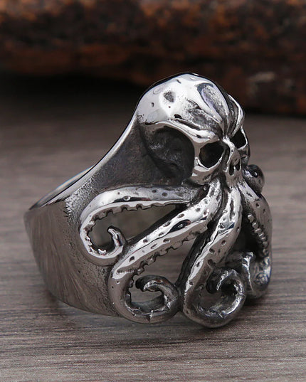 Massiver Piraten-Ring mit Krakendesign