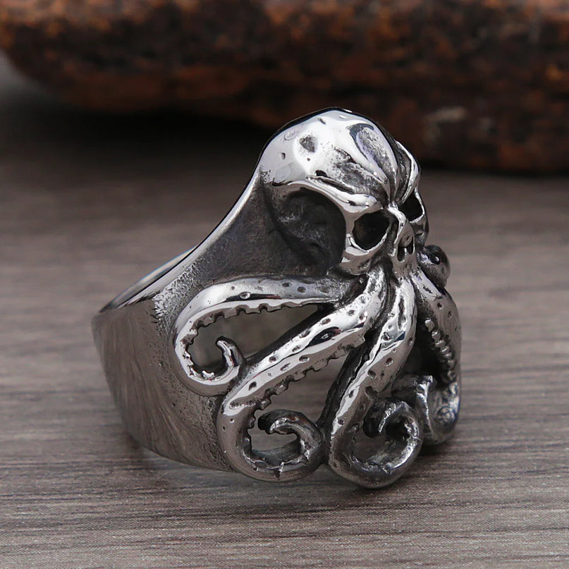 Massiver Piraten-Ring mit Krakendesign