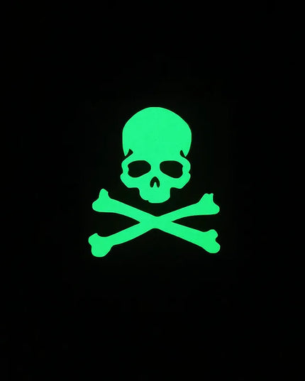 Totenkopf Aufkleber leuchtend neongruen Glow in the Dark