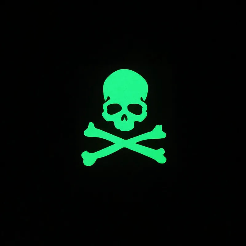 Totenkopf Aufkleber leuchtend neongruen Glow in the Dark