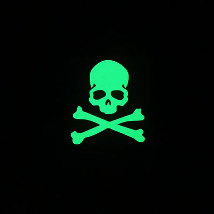 Totenkopf Aufkleber leuchtend neongruen Glow in the Dark
