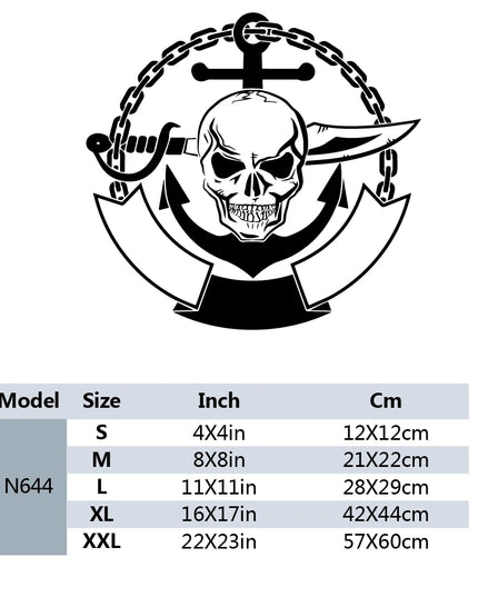 Totenkopf Aufkleber Car Piraten Anker Kette Dolch schwarz