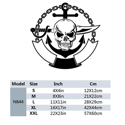 Totenkopf Aufkleber Car Piraten Anker Kette Dolch schwarz