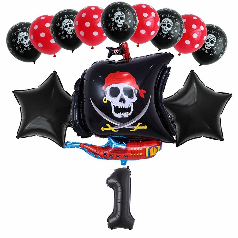 Schwarzer Piraten -Dekorationsballon -Kit