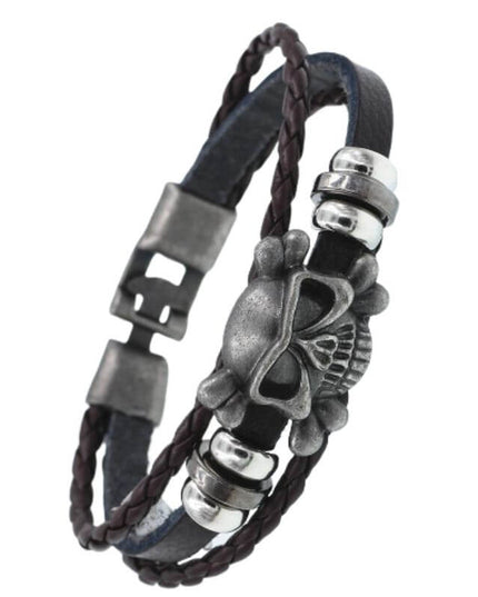 Piratenarmband - Jolly Roger (Leder)