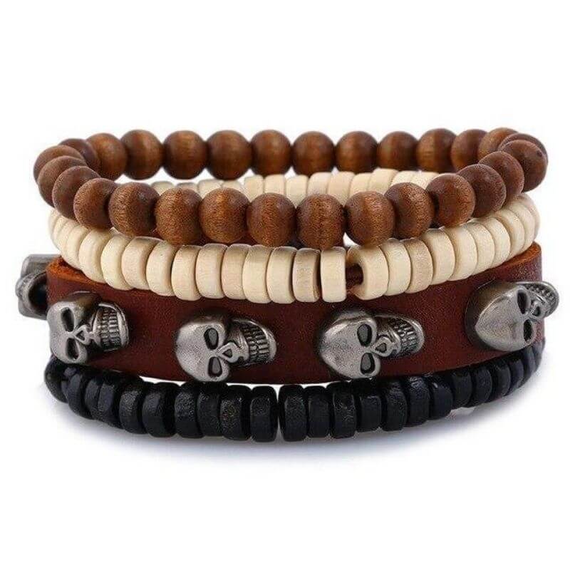 Piratenarmband - Schädel (Leder)