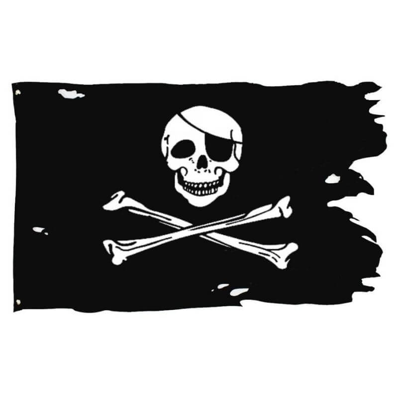 Piratenflagge - verdoppelte Doppelknochen