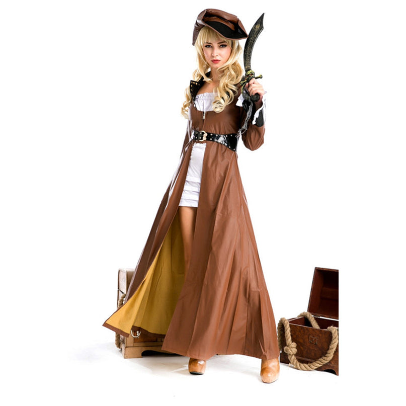 Piratenfrau Verkleidung - braun