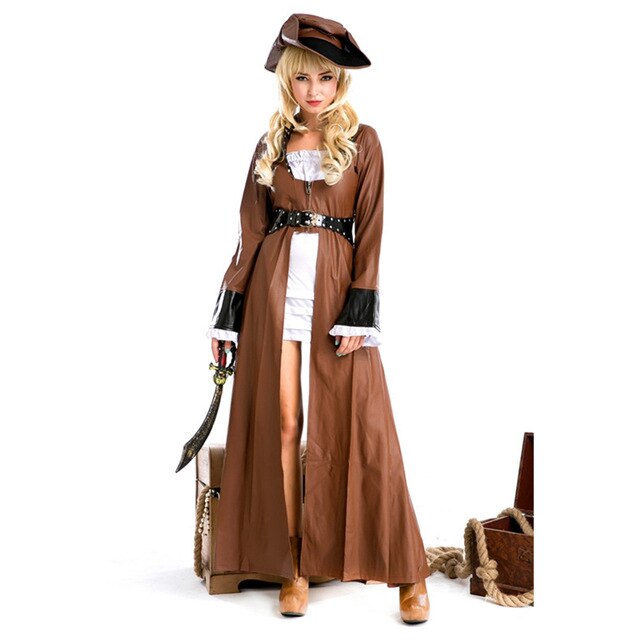 Piratenfrau Verkleidung - braun