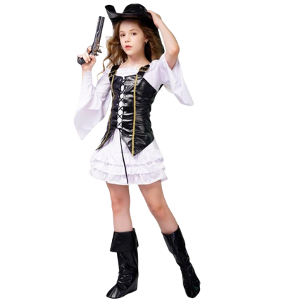 Piratenmädchen Verkleidung - Schwarzes Korsett