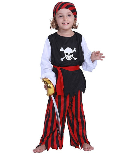 Pirate Boy Kostüm - Schwarz & Red Corsair