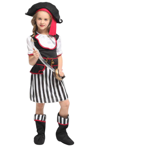 Piratenfrau Verkleidung <br> Kapitän (8 Jahre alt)