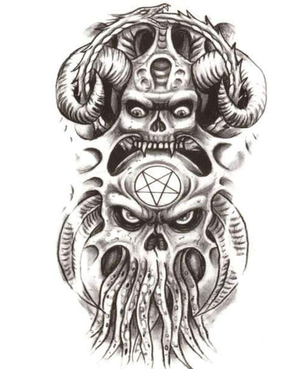 Temporäres Tattoo - Höllen -Oktopus